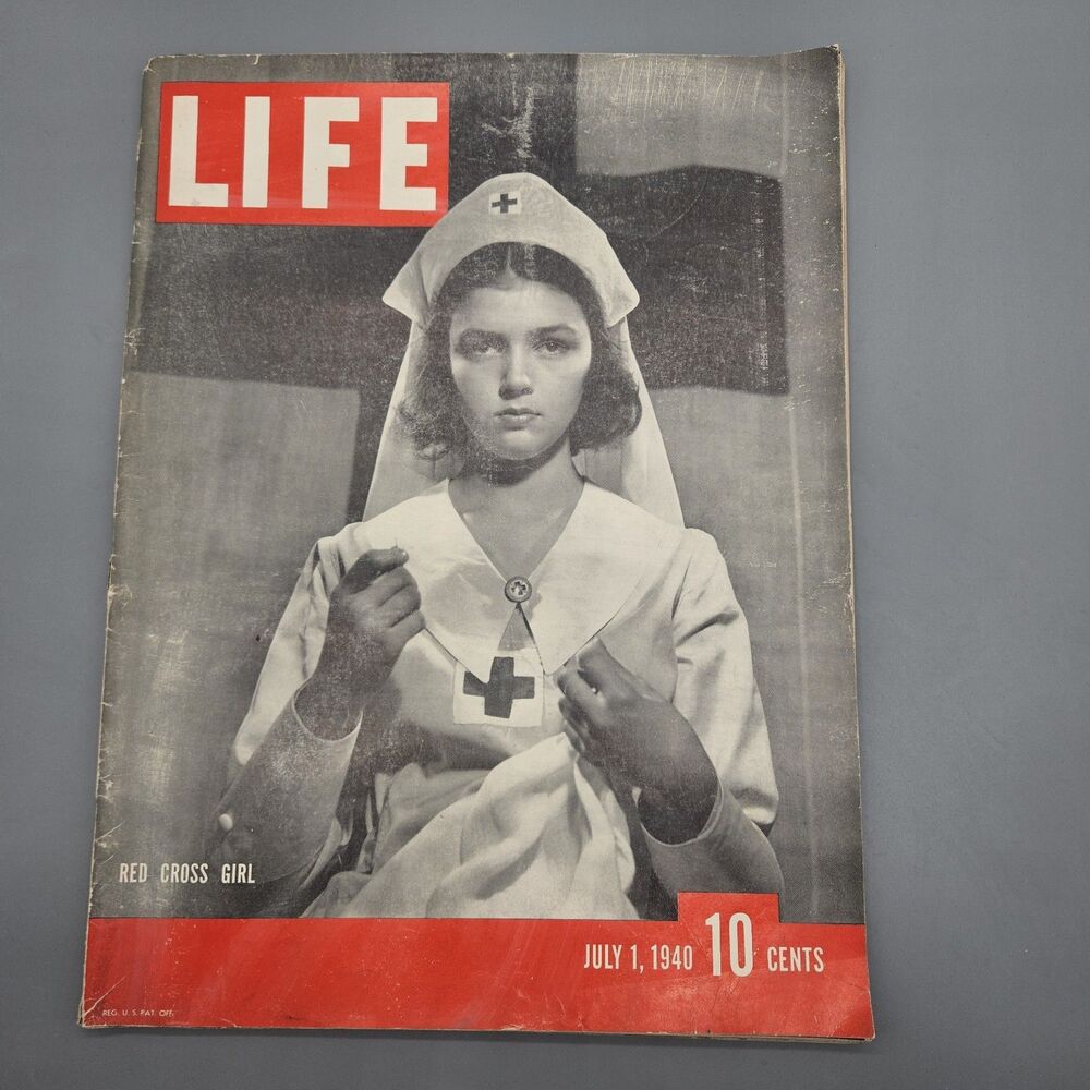 LIFE Magazine July 1 1940 Vol 9 No 1 Red Cross Girl WWII Publisher Time
